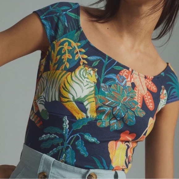 Maeve Tops - Maeve Tropical Print Women's Top